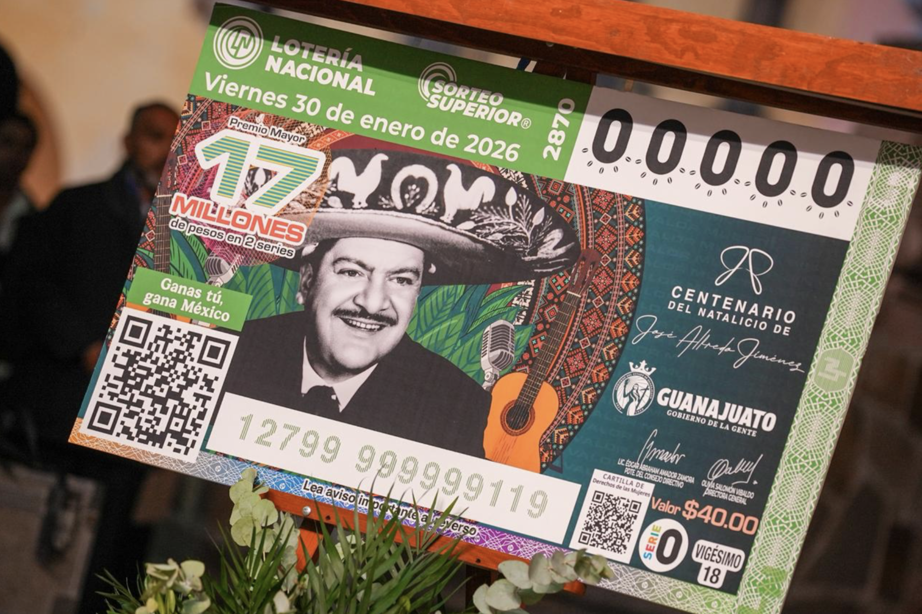 LOTERÍA NACIONAL RINDE HOMENAJE A JOSÉ ALFREDO JIMÉNEZ CON SORTEO ESPECIAL EN DOLORES HIDALGO