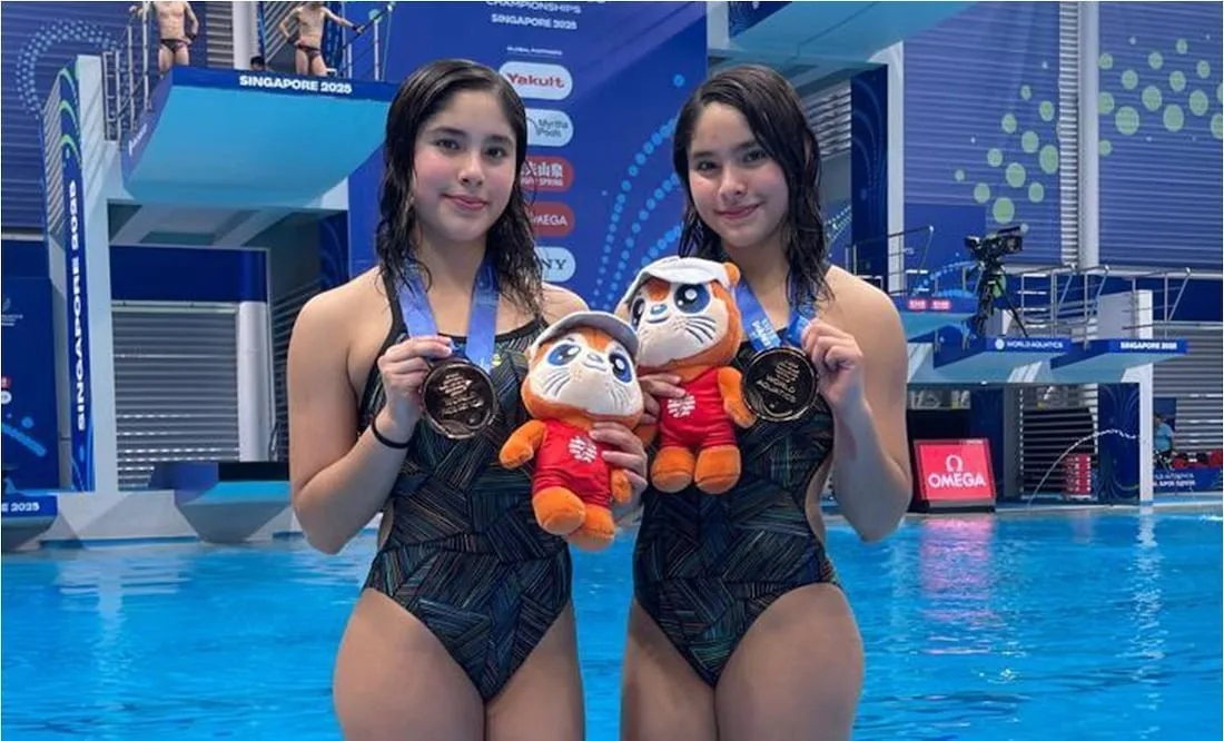 ORGULLO DE JALISCO: LÍA Y MÍA CUEVA BRILLAN EN LOS CLAVADOS